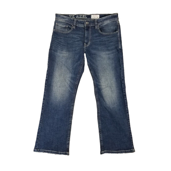 TK Axel jeans men's 38 x 30 slim bootcut blue denim pants flap pocket 38x30